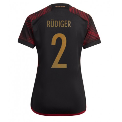 Tyskland Antonio Rudiger #2 Bortedrakt Kvinner VM 2022 Kortermet Tyskland Antonio Rudiger #2 Bortedrakt Kvinner VM 2022 Kortermet